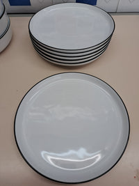 Vajilla porcelana 17 piezas blanco negro