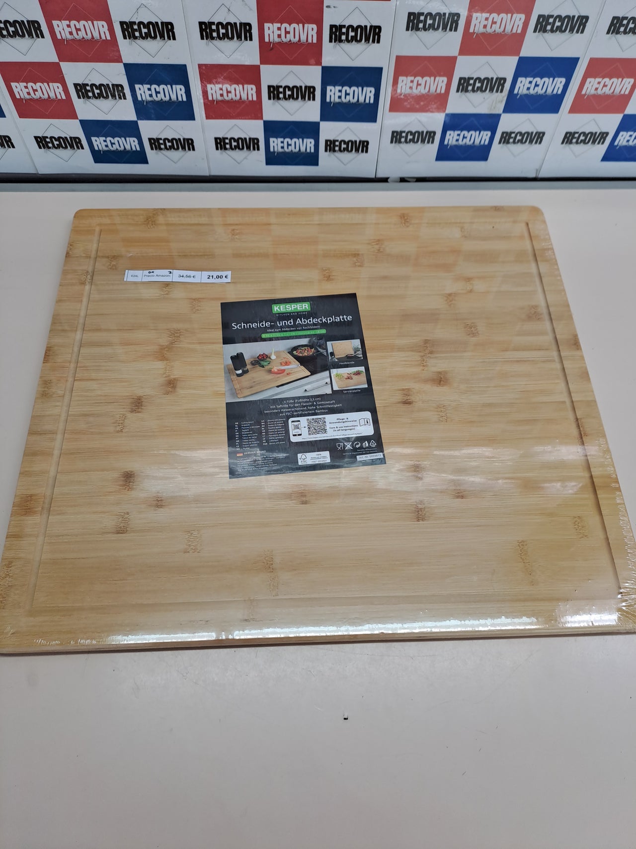 Tabla cubre cocina bambú FSC 56x50 Kesper