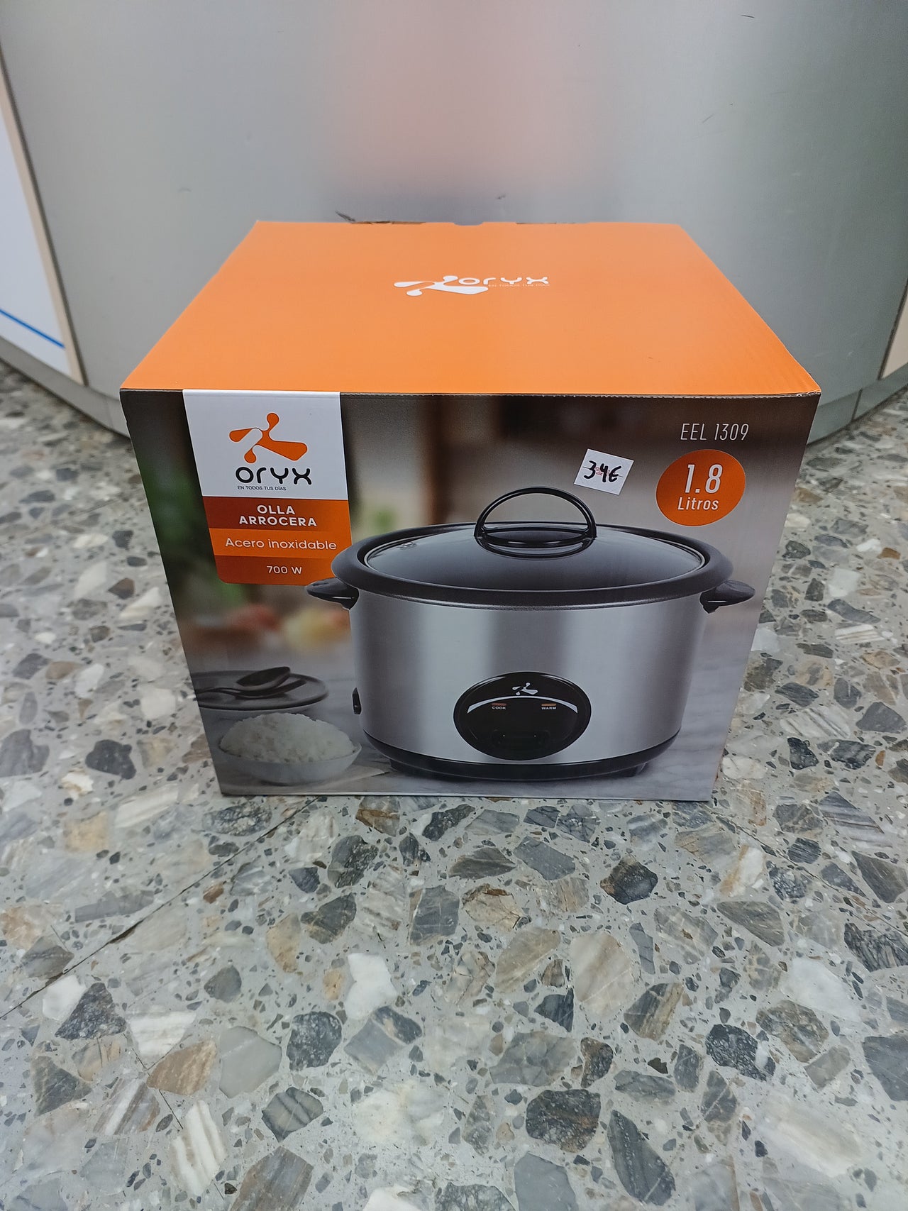 Arrocera, 1,8L, acero inoxidable, 700W, recubrimiento Antiadherente Oryx EEL1309