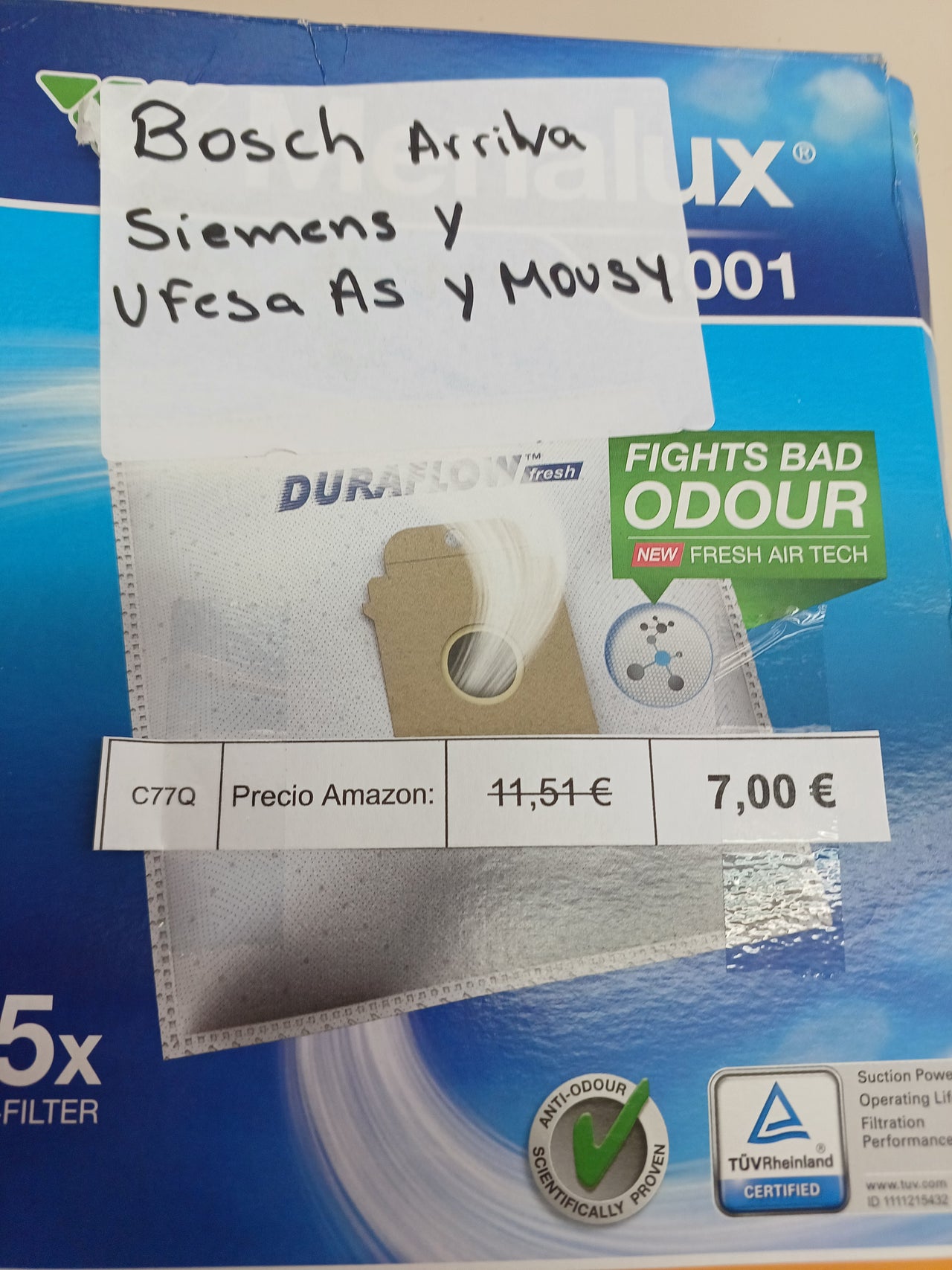 Bolsas aspirador Duraflow blancas Menalux