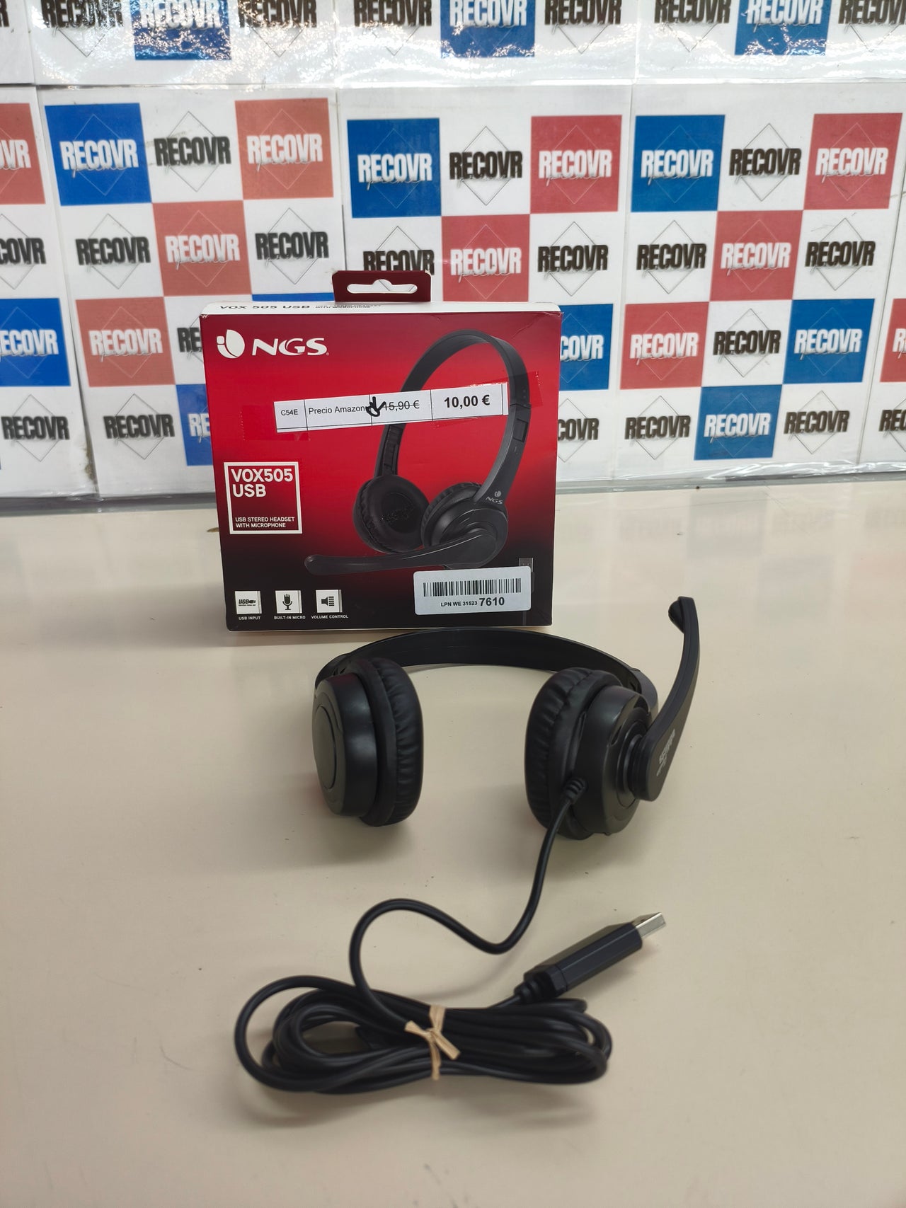 Auriculares estéreo USB con micrófono