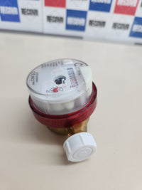 Medidor 15 mm  Agua Caliente SOMATHERM – Chorro Único, Rosca 20/27, Lectura 8 Dígitos, MID, Esfera Orientable, Sensor de Pulso