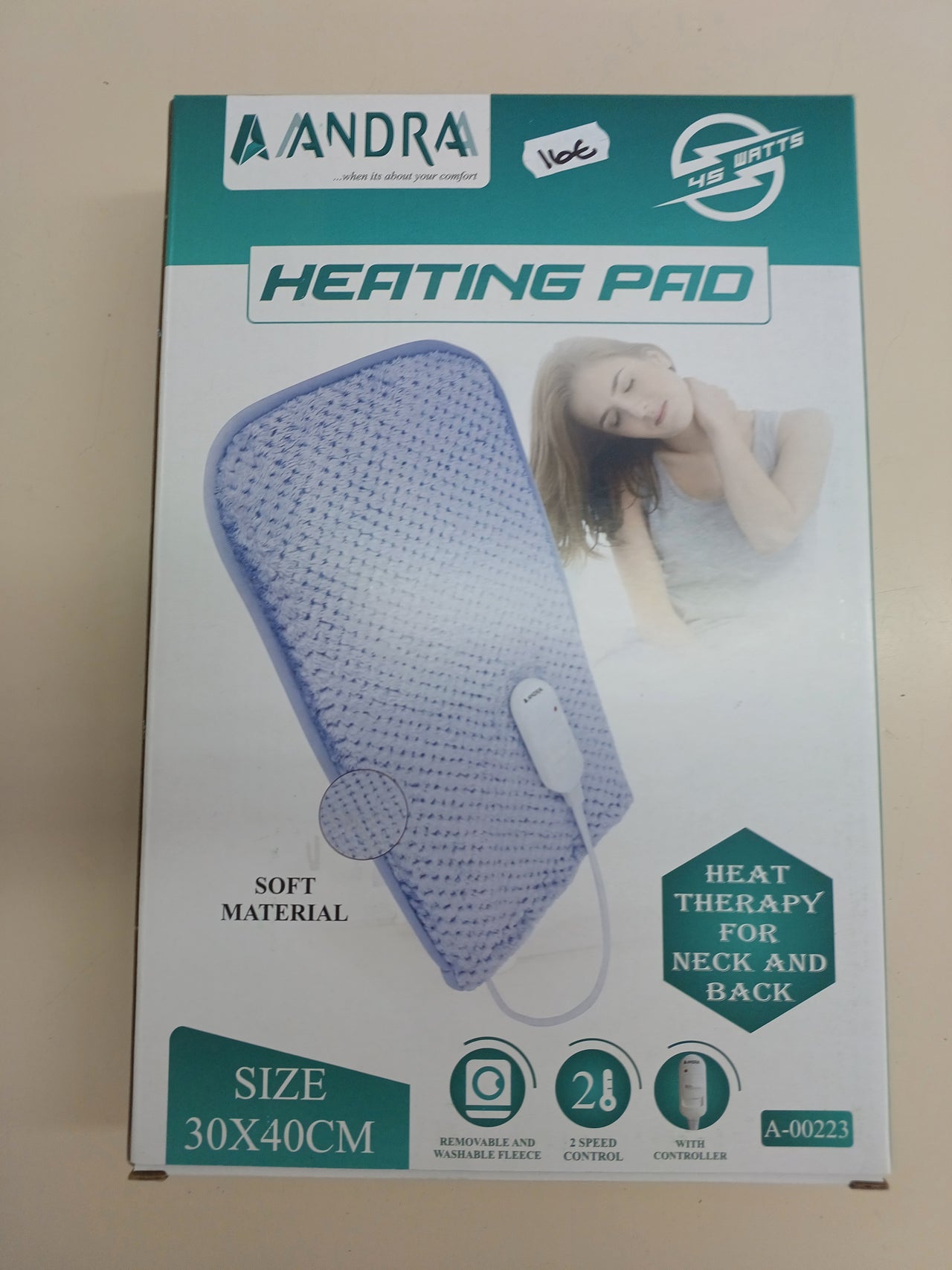 Almohadilla Eléctrica TerapéuticaAANDRA HeatComfort 45W