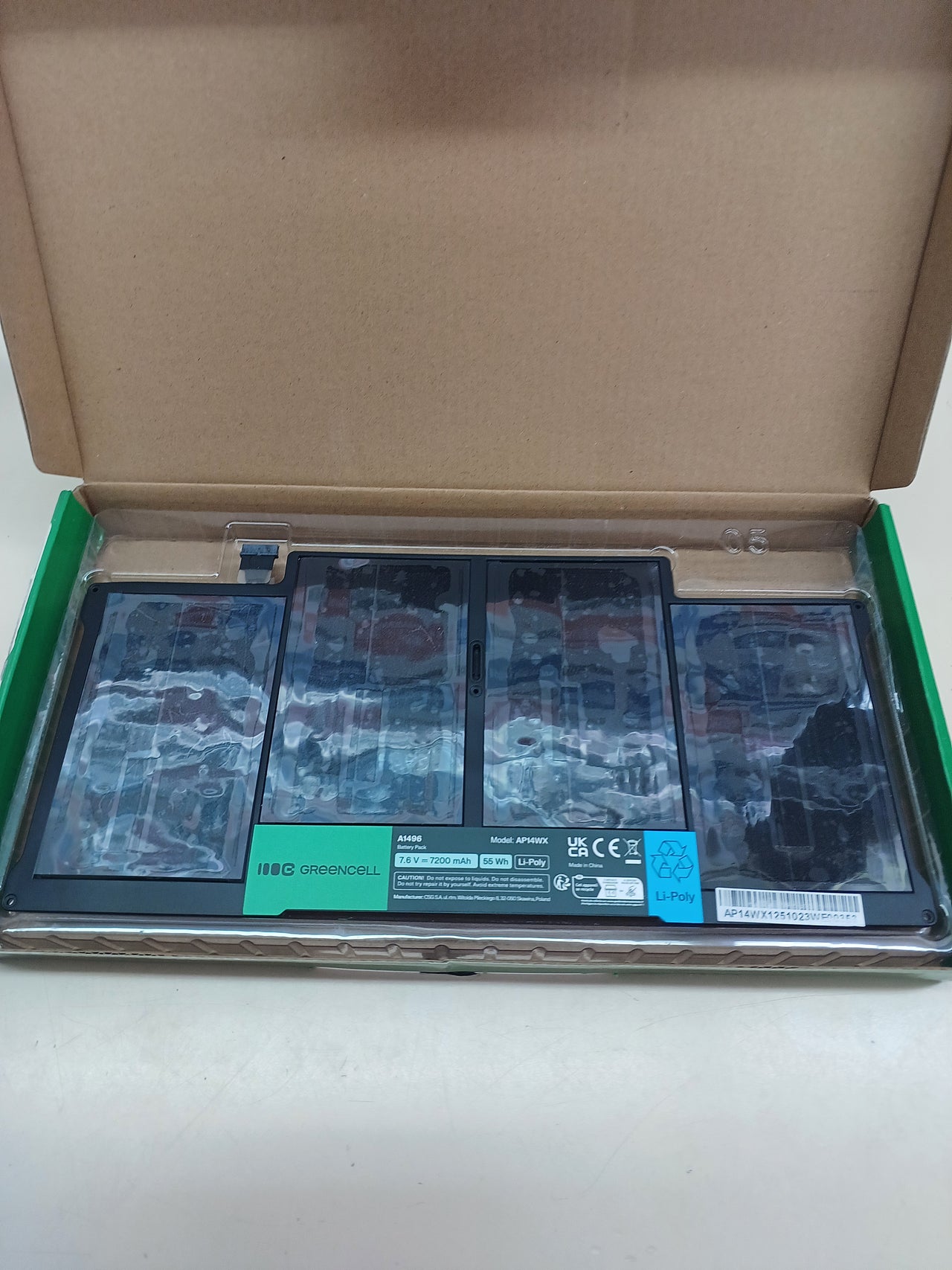 Batería Green Cell A1496 para MacBook Air 13" (2010–2017)