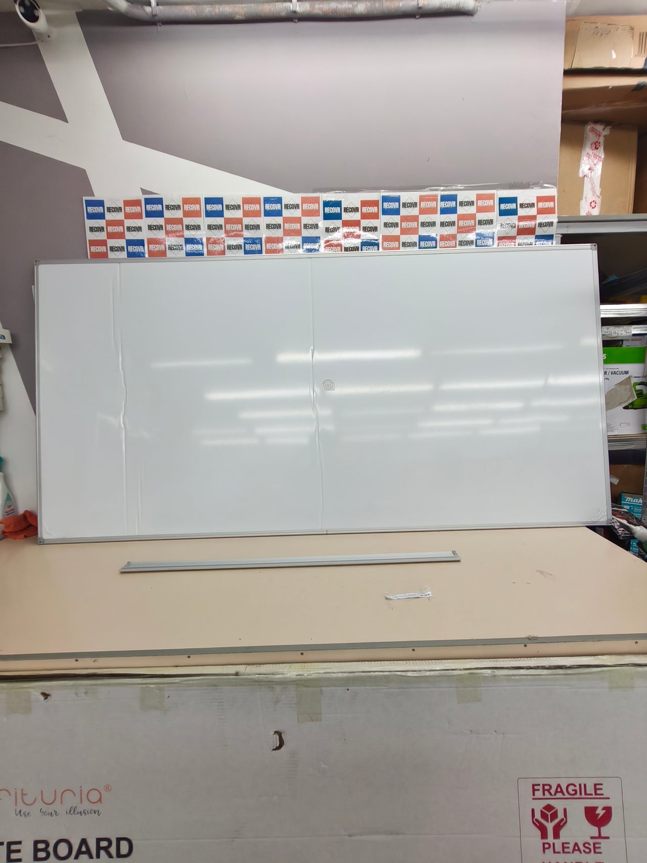 Pizarra magnética blanca Ofituria 200x100 cm con marco de aluminio