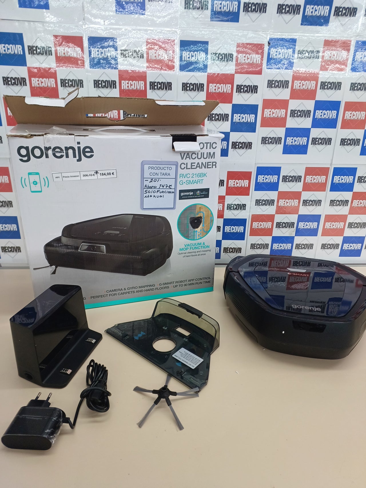Robot Aspirador Gorenje RVC 216 BK 2 en 1