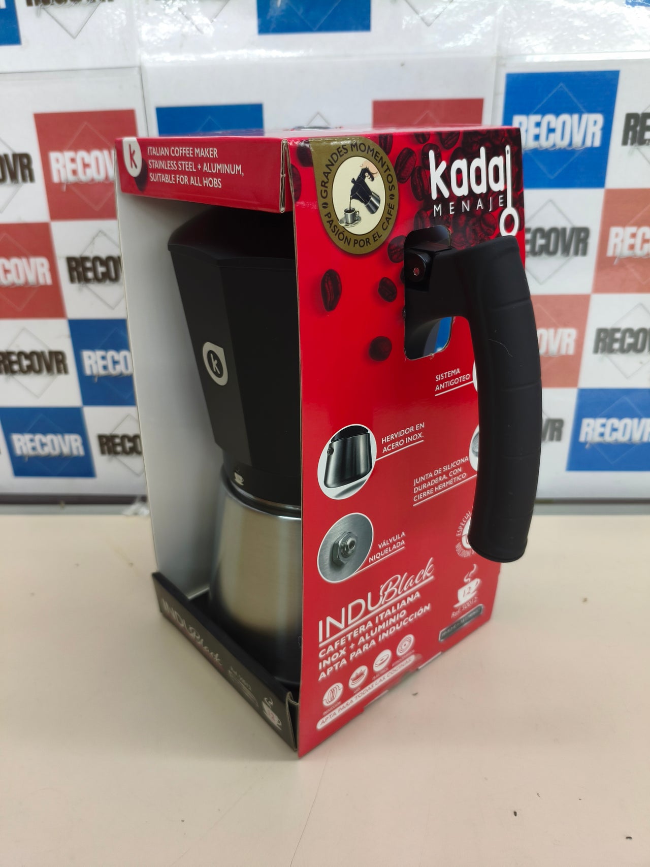 Cafetera Italiana INDU Black 12 tazas