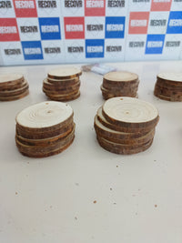 Rodajas madera natural 6–7 cm manualidades 50 pcs