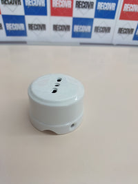 Toma de Corriente de Porcelana para Cable Textil, Acabado Brillante, Color Blanco Klartext BELLE EPOQUE