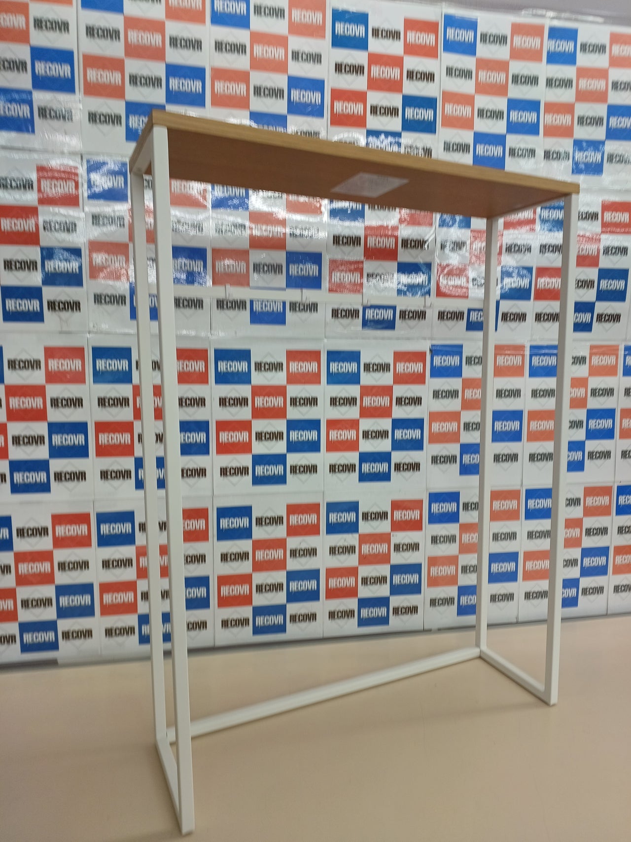 Mesa consola acero madera 60x18cm blanca Yamazaki