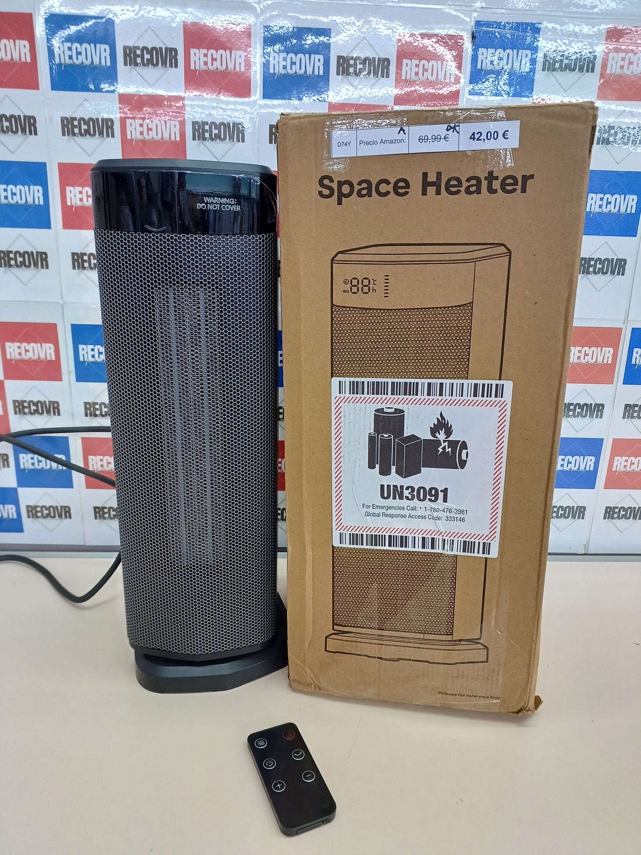 Calefactor PTC 2000 W 4 modos con oscilación y temporizador