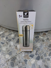 Termo para líquidos caliente/frío, ligero, 350ml, hasta 12h, doble aislamiento de acero inoxidable, THULOS TH-VF350