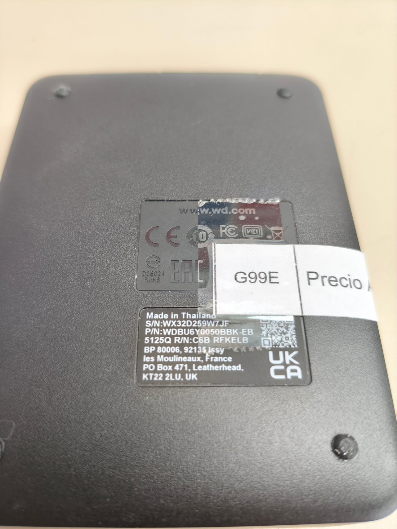 Disco duro externo WD Elements de 5 TB, USB 3.2/3.0, portátil.