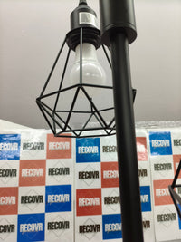 Lámpara de pie LED regulable EDISHINE con 3 luces E27 diseño industrial negro