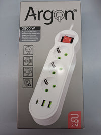 Regleta Multifunción 2500W-2M-13314-Argon