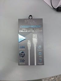 Cable de Carga rápida USB a Tipo-C, salida 3.0A, 3m de cable SPARK
