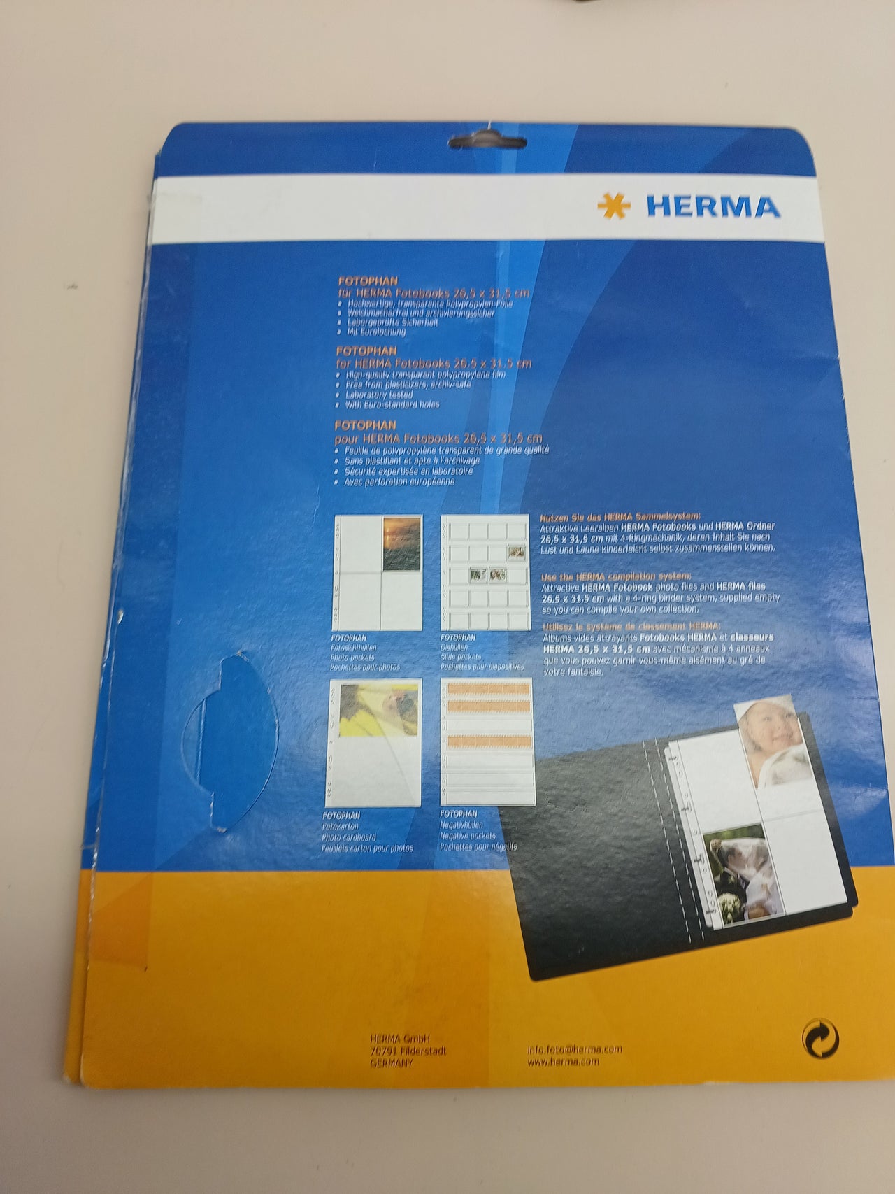 Herma 7761 Lot de 25 Pochettes perforées Transparent