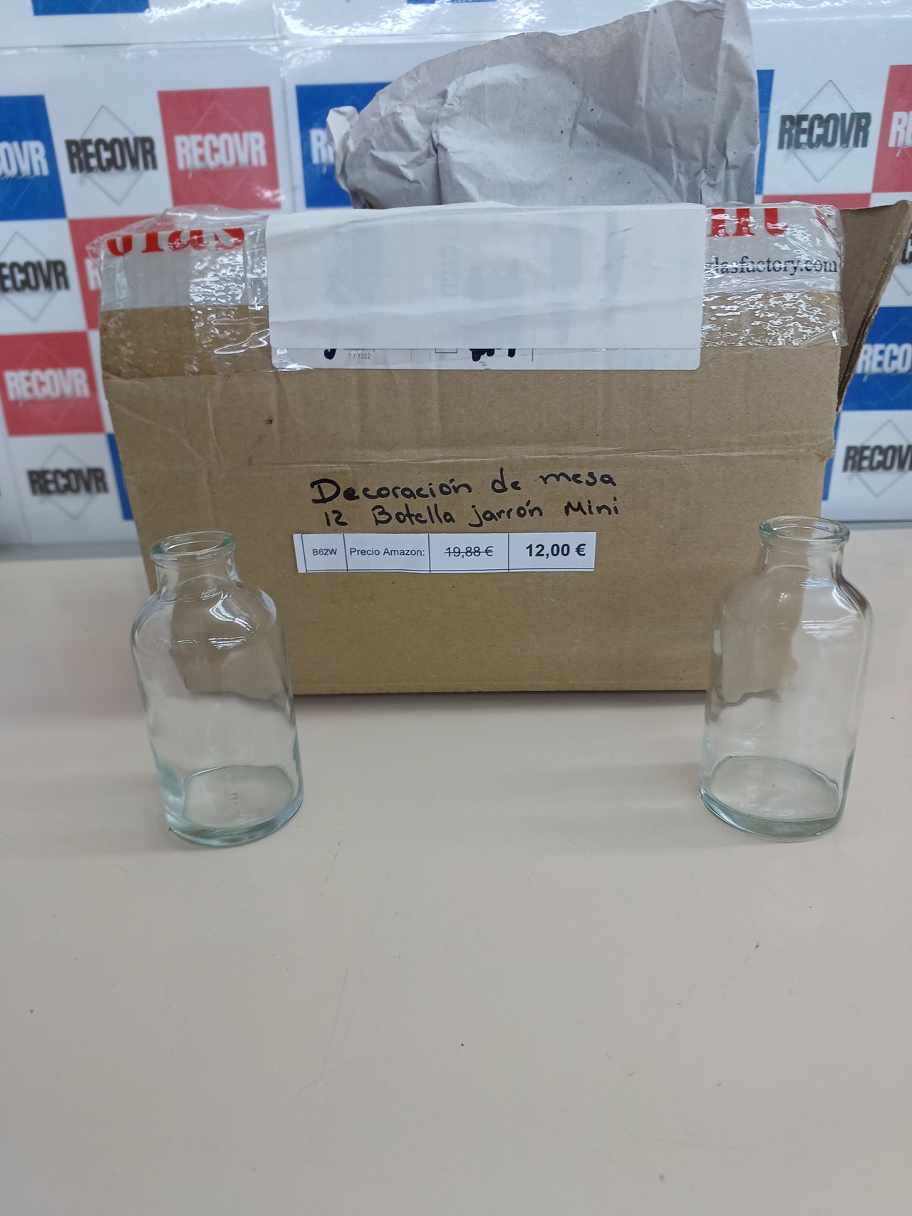 Mini jarrones de cristal pack 12 decorativos - Casavetro