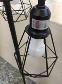 Lámpara de pie LED regulable EDISHINE con 3 luces E27 diseño industrial negro