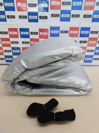 Favoto Funda para Moto Cubierta de Moto Oxford Impermeable Protectora a Prueba de Sol Lluvia Polvo Viento Nieve Excremento de Pájaro al Aire Libre, 245x105x125cm Negro+Plata