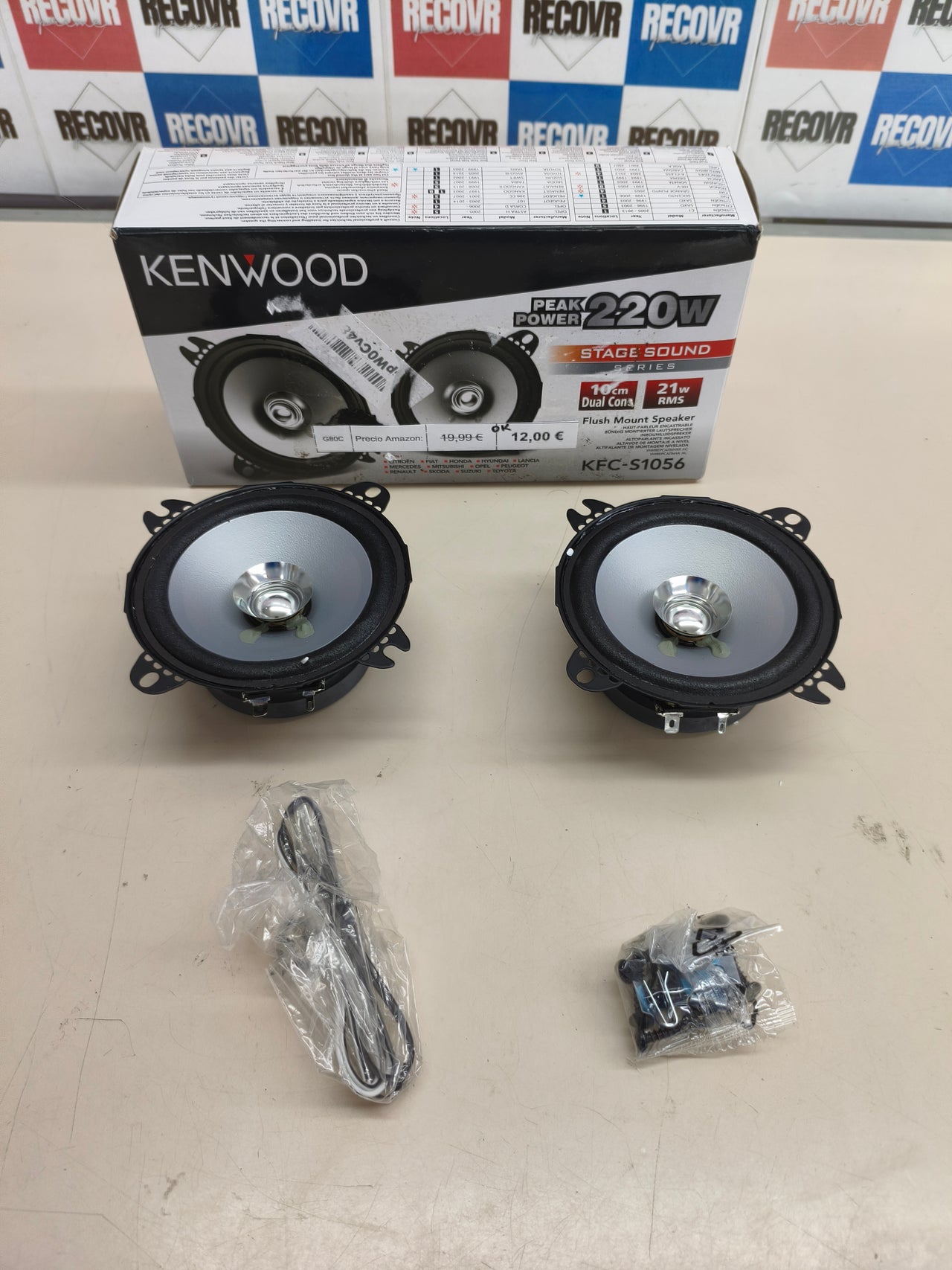 Altavoces para coche de 10 cm (4 pulgadas), doble cono, 21 W RMS.