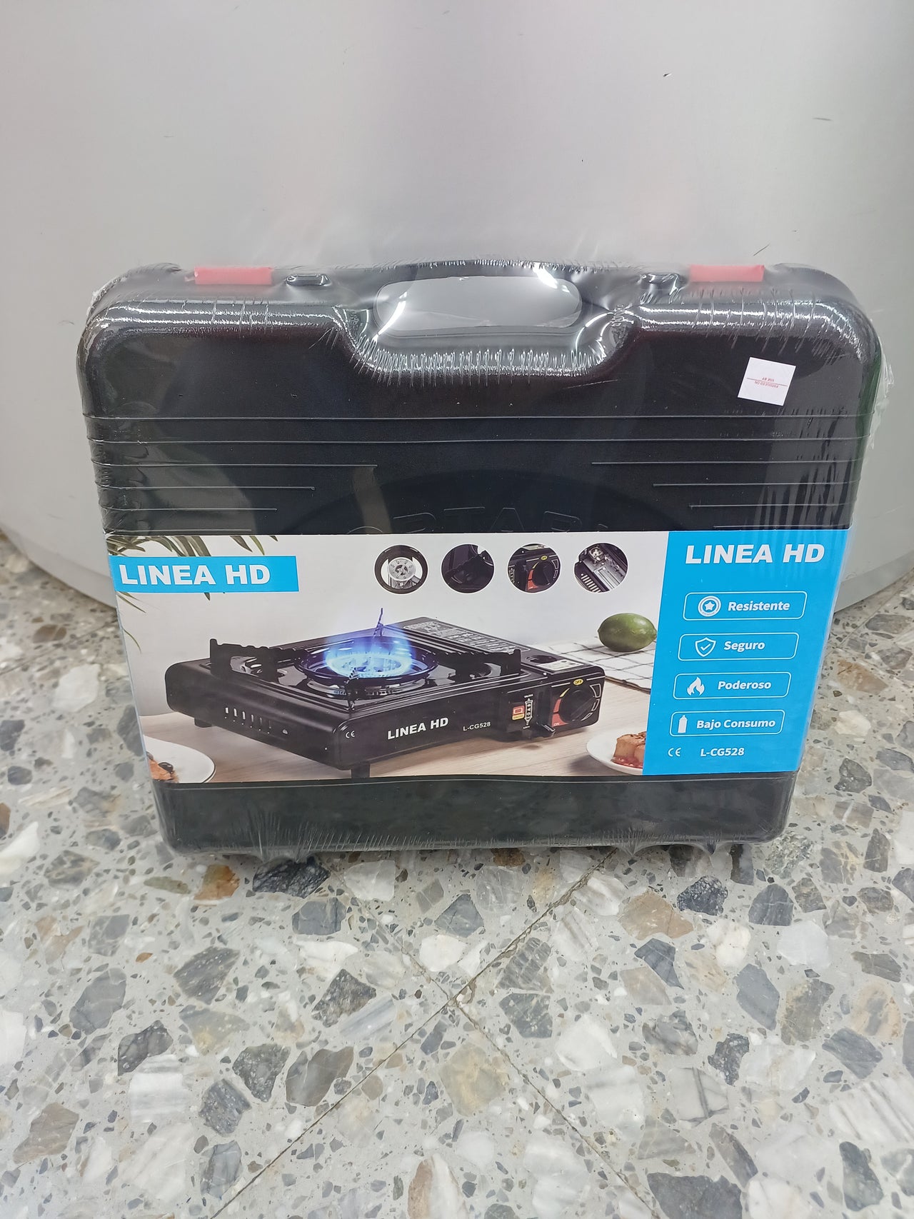 Cocina de gas portátil con estuche de transporte, 1 fogón, resistente, bajo consumo, LINEA HD L-CG528
