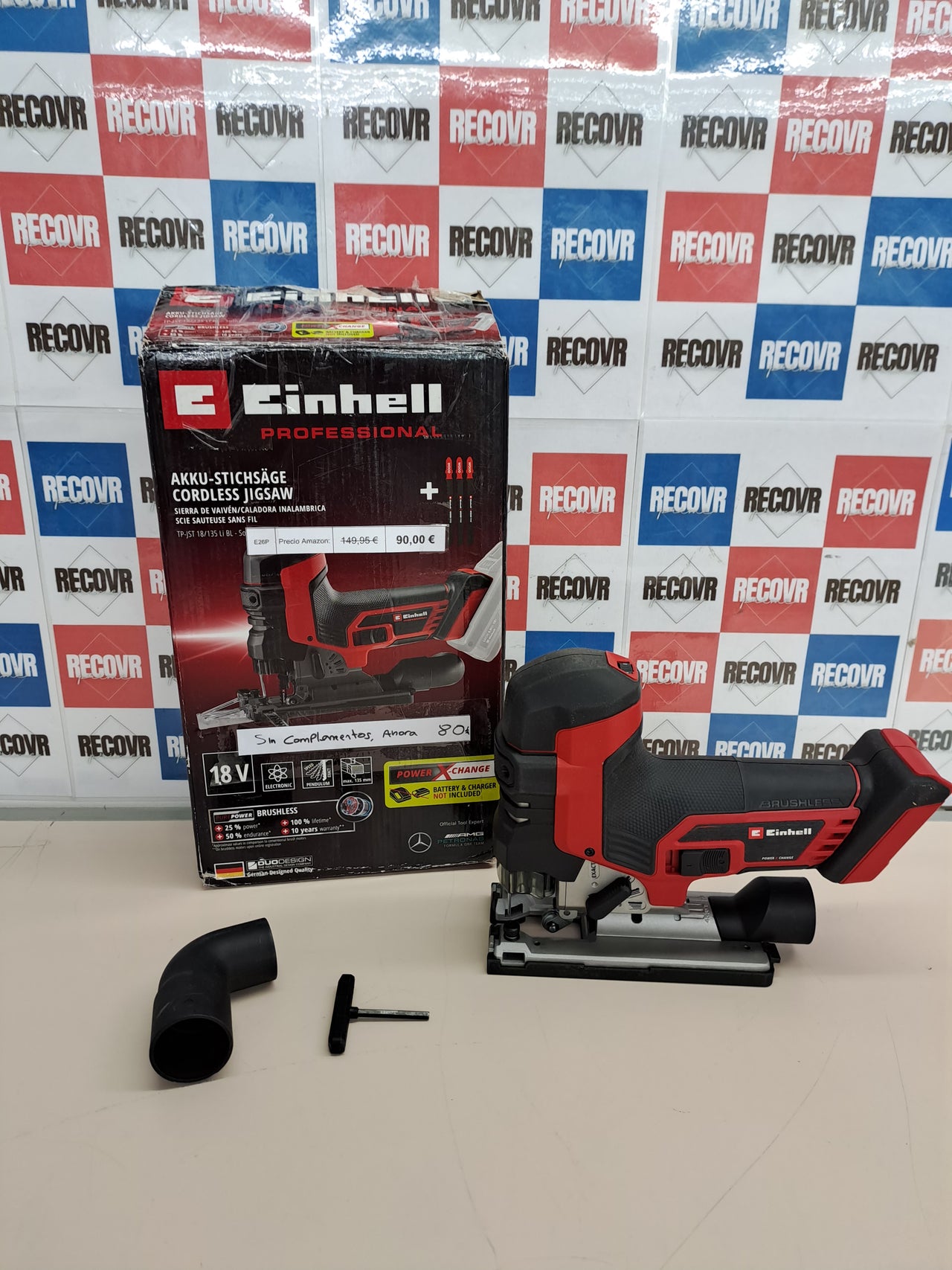 Sierra de calar batería 18V corte madera Einhell Professional TP-JST 18/135
