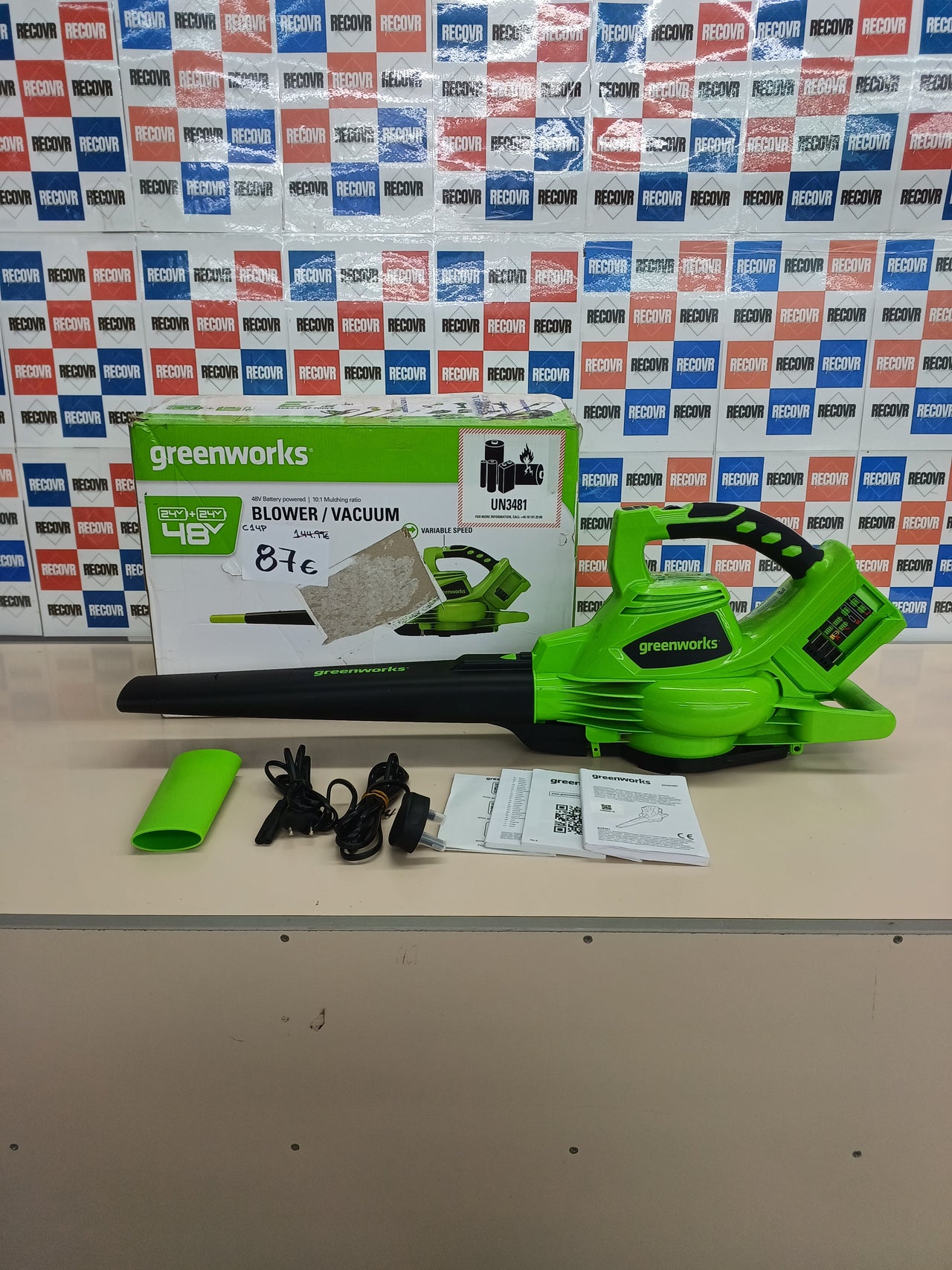 Aspirador Soplador Hojas Greenworks GD24X2BV