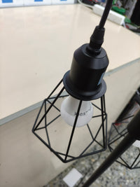 Lámpara de pie LED regulable EDISHINE con 3 luces E27 diseño industrial negro