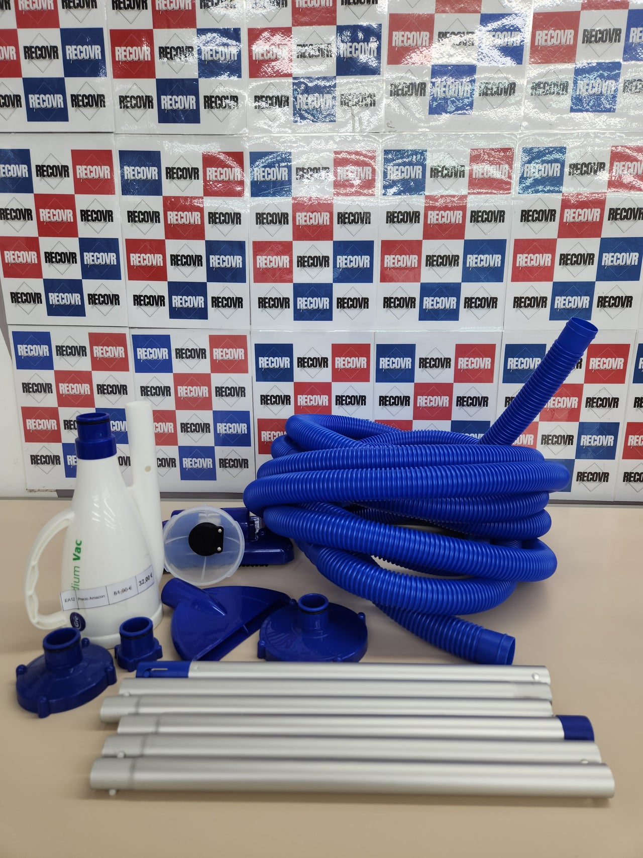 Limpiafondos de Aspiración Manual para Piscinas Pequeñas y Medianas, Kit Completo Gre AR20637Z “Medium Vac”