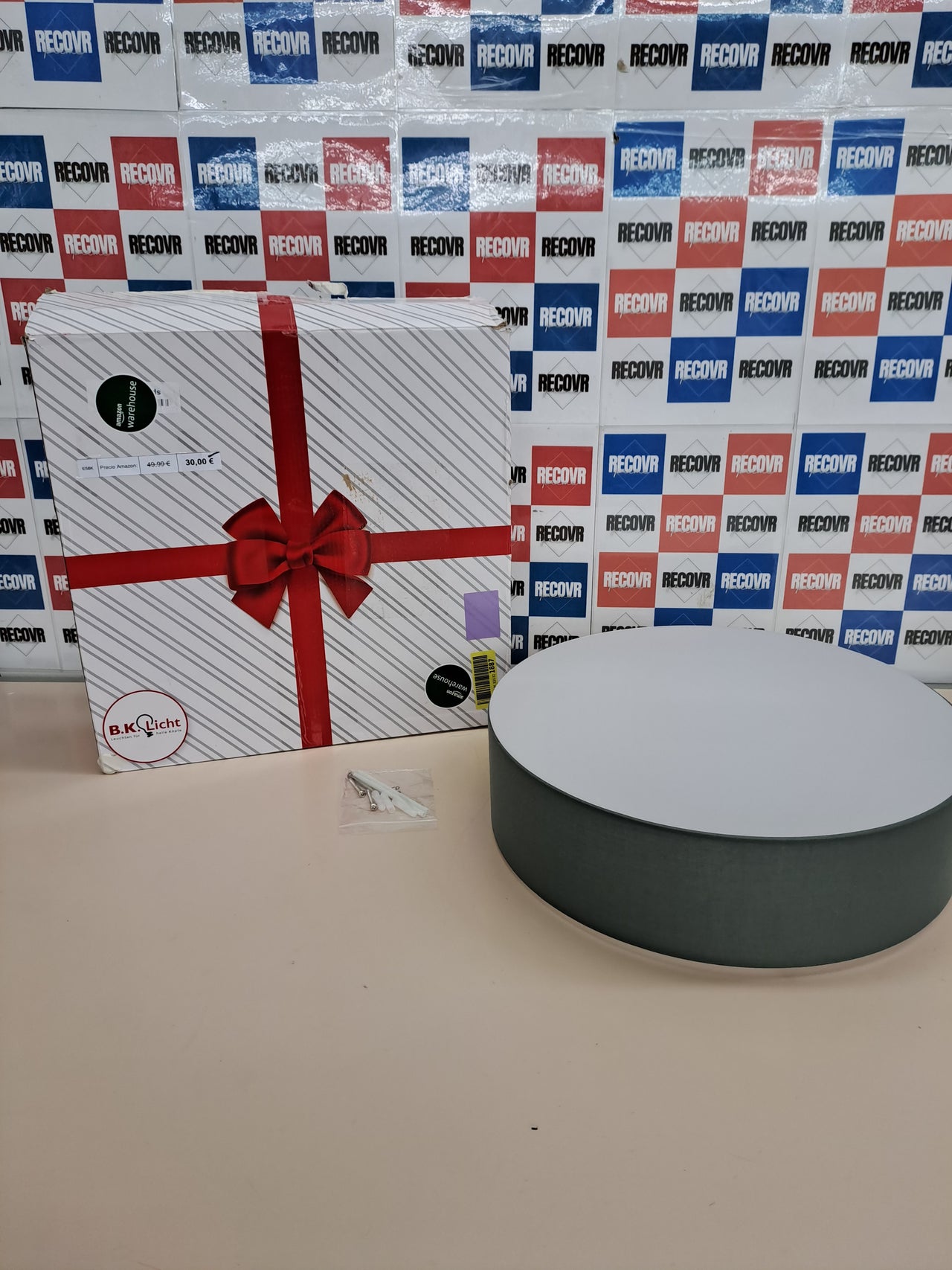 Plafón techo textil 2×E27 Ø38 cm – B.K.Licht