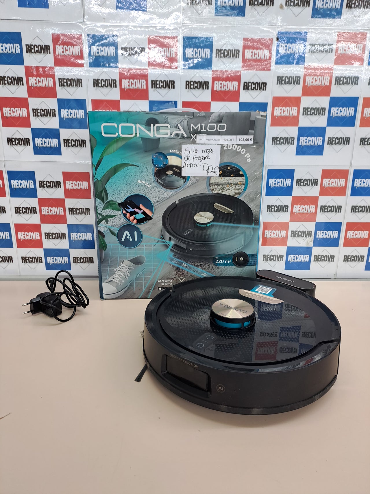 Robot aspirador 20000Pa IA mopas giratorias Conga M100
