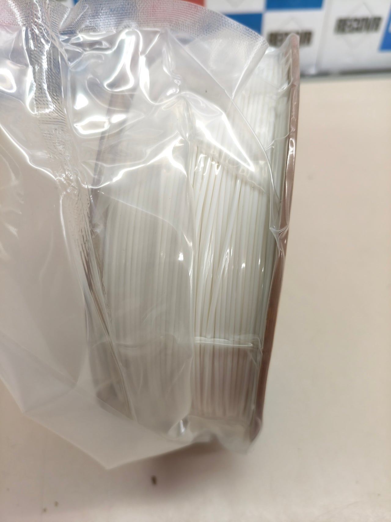 Filamento ABS para impresora 3D, 1,75 mm, 1 kg, blanco.
