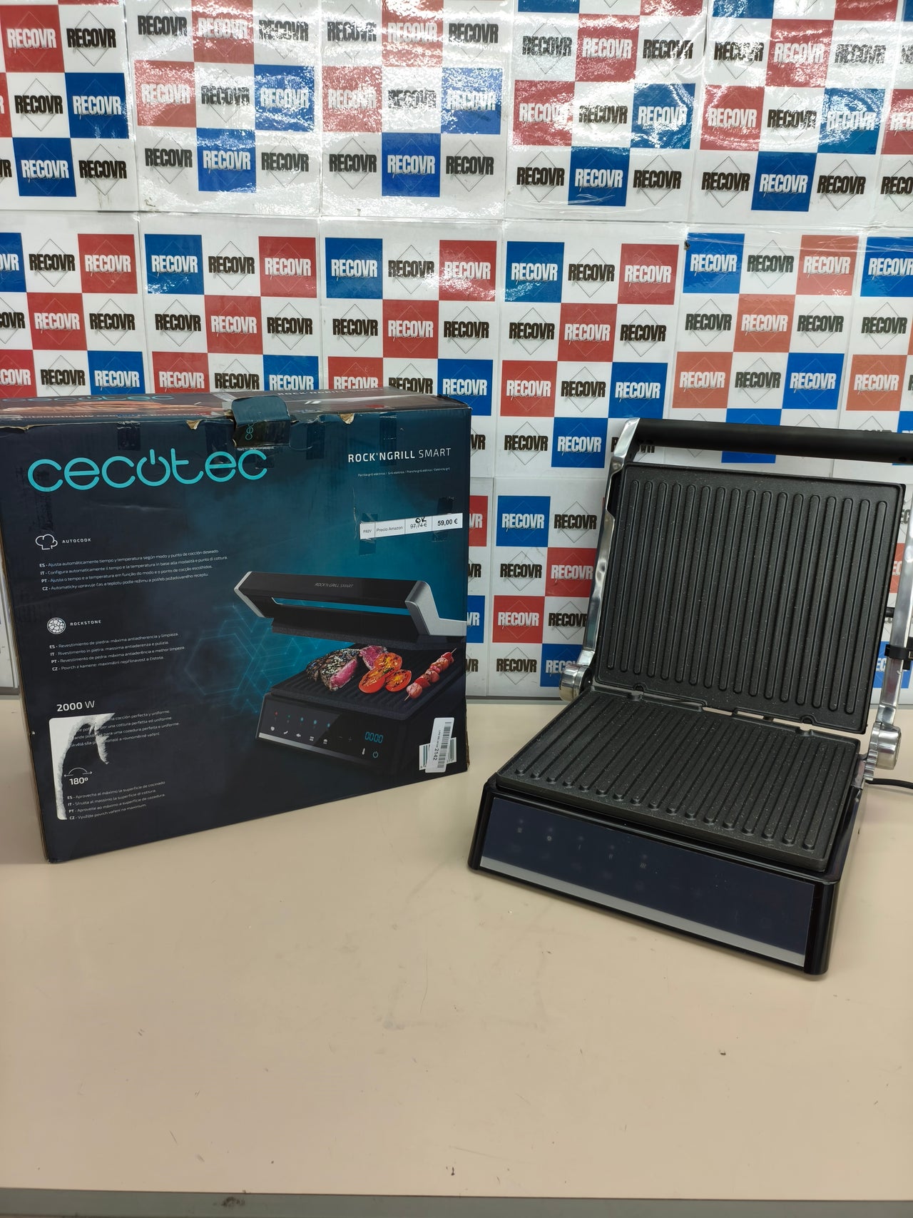 Parrilla eléctrica Cecotec Rock'nGrill Smart 2000W