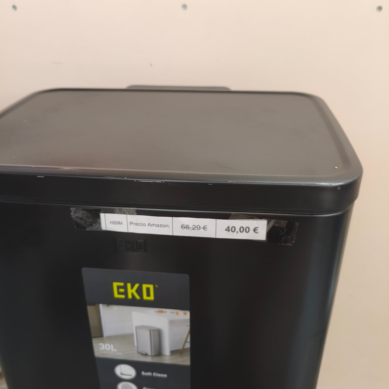 EKO Madison, cubo de basura de 30L con pedal y acero inoxidable