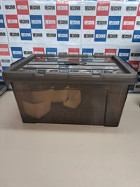 Cajas almacenamiento 35L apilables tapa 4ud SpaceXpert