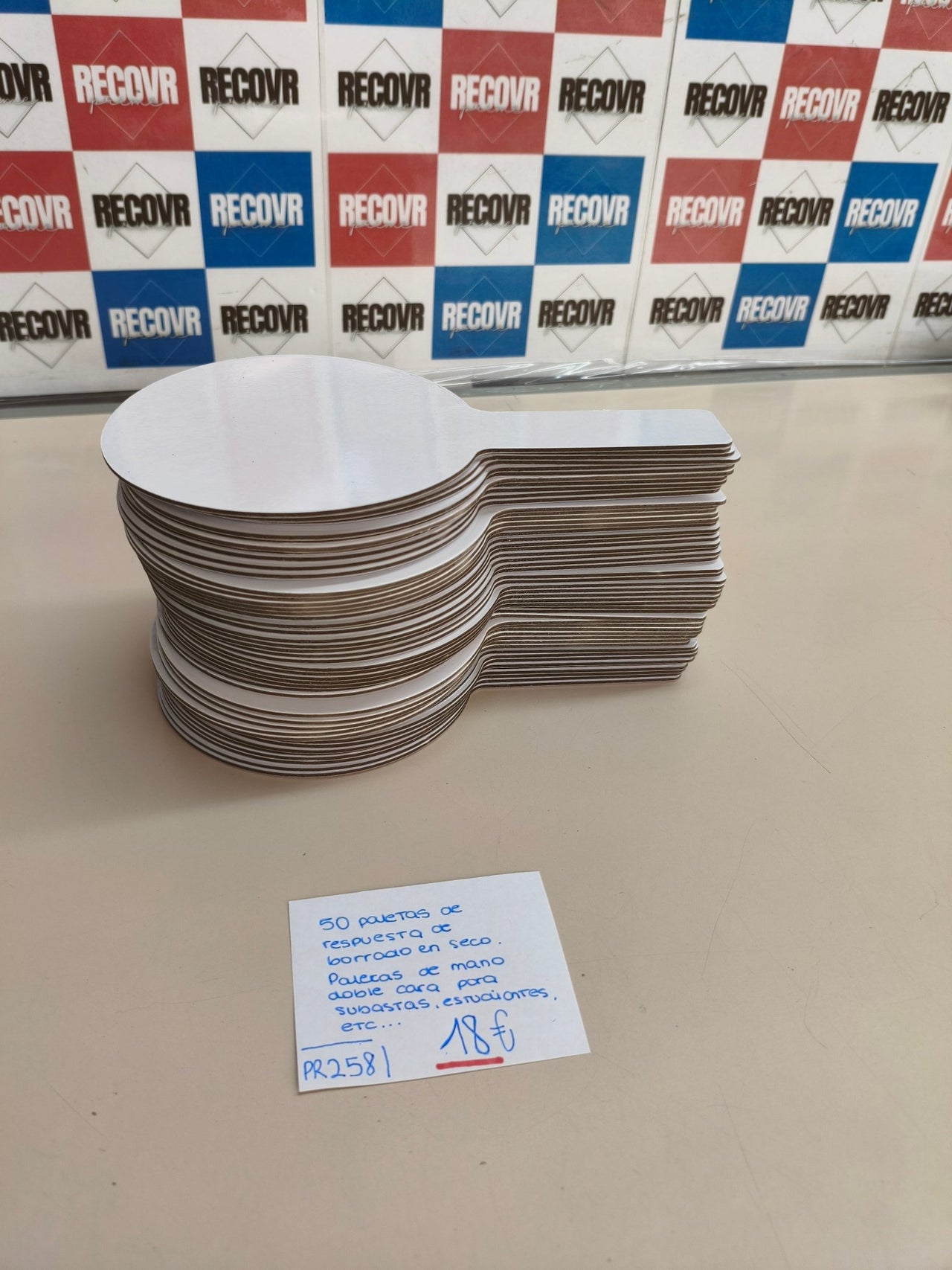 50 paletas de mano para respuestas, doble cara
