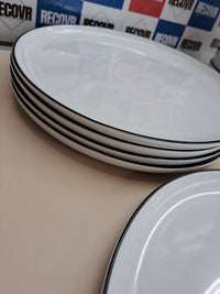 Vajilla porcelana 17 piezas blanco negro