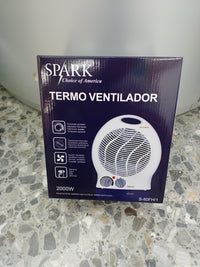 Termo Ventilador, 2000W, silencioso, función ventilador, termostato ajustable, 3 posiciones frío/calor SPARK