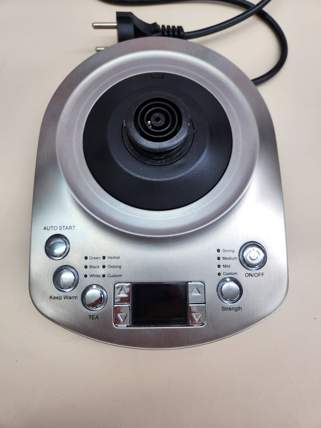 Tetera de vidrio 2200 W 1.7L con colador de té completamente automático de grado 1.3, vidrio de borosilicato de cierre suave, sin BPA,  selección de temperatura de volumen, negro/plateado Emerio WK-122248 Ganador de la prueba