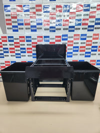 Cubo de Basura 2 Compartimentos, Papelera Cocina Extraíble Bajo Fregadero, 2x15 L, 35,1 x 34,3 x 48 cm, Negro Relaxdays