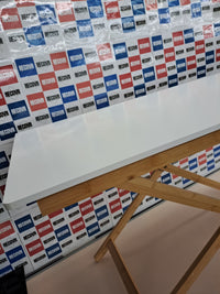 Mesa plegable ajustable bambú MDF 70x105 Relaxdays