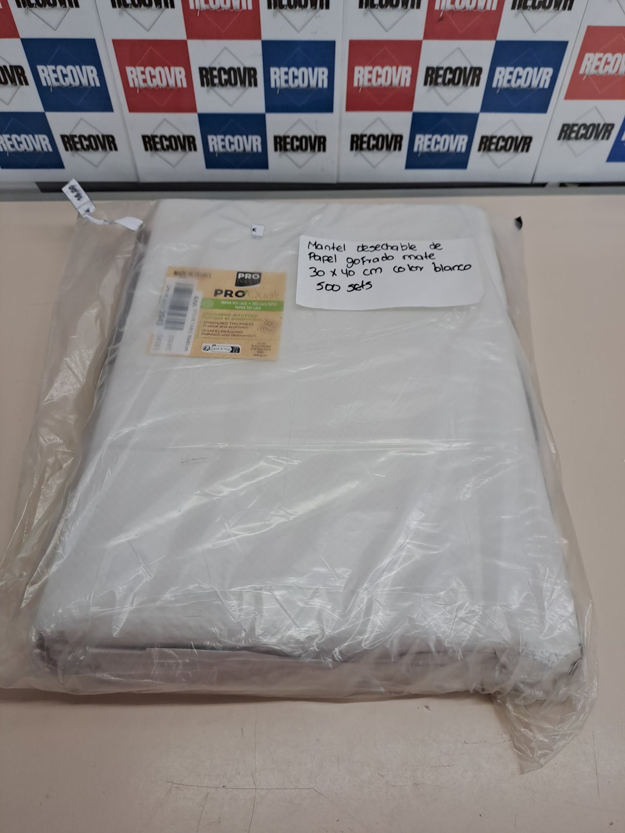 Mantel papel gofrado blanco 30x40 500 uds Pro