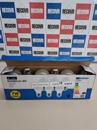 Pack 6 bombillas LED E27 G45 7W luz cálida 3000K 630 lm bajo consumo LM7606