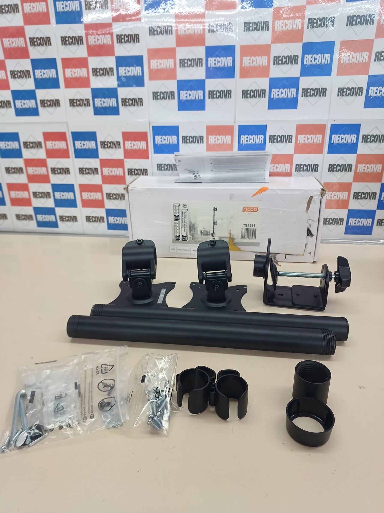 RICOO Soporte Monitor Mesa Brazo Colgante Giratorio Inclinable Pantalla PC 13-27" (33-69cm) TS8511 Stand para monitores Vertical VESA 100x100