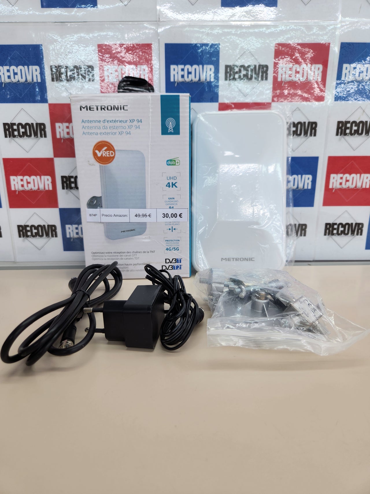 Antena TV TDT Interior / Exterior, para HDTV, UHD, 4K / DVB-T / DVB-T2 / UHF, filtro 5G