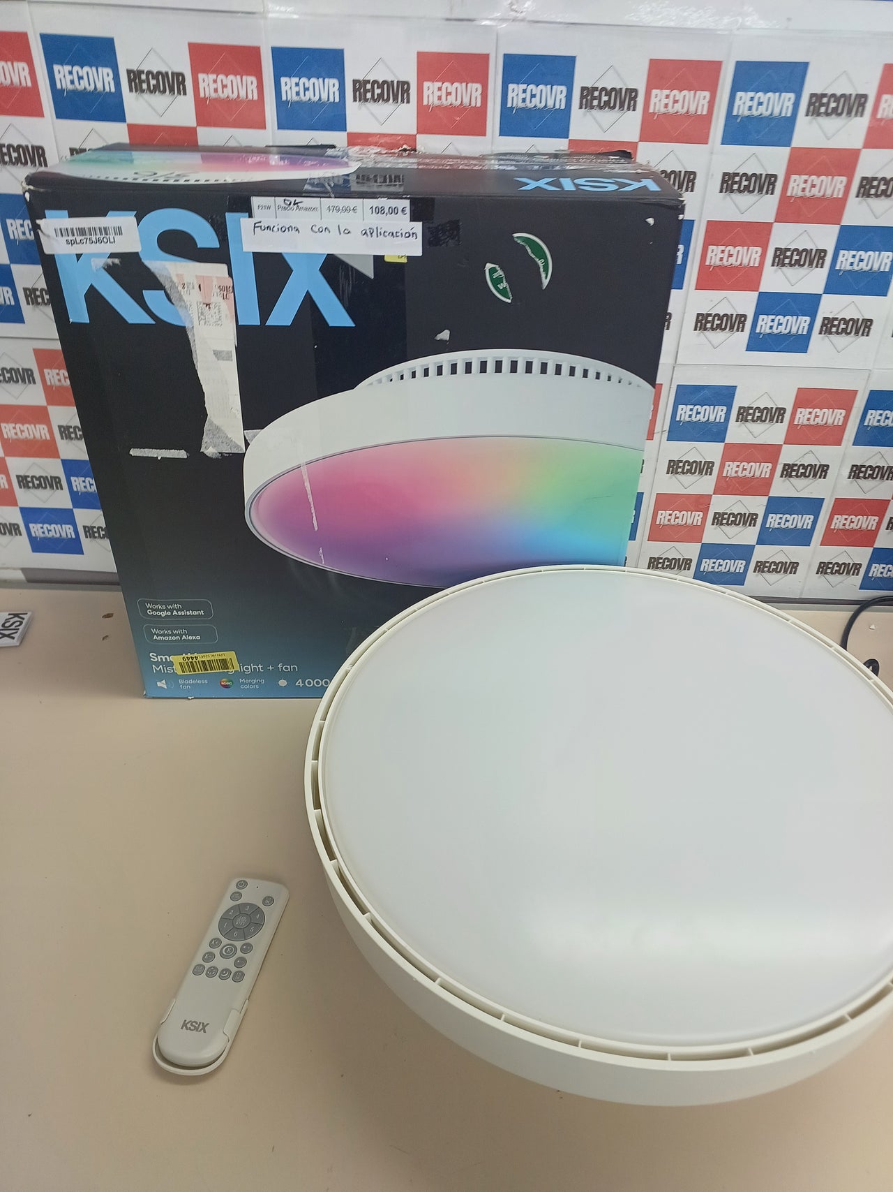 Ventilador de techo sin aspas Mistral con luz LED