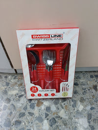 Set de 24 Cubiertos, 6 Cuchillos, 6 tenedores, 6 cucharas, 6 cucharillas SWISSLINE
