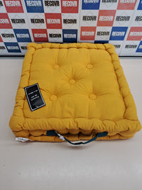 Cojín suelo 40x40 amarillo mostaza asa Atout Ciel