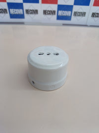 Toma de Corriente de Porcelana para Cable Textil, Acabado Brillante, Color Blanco Klartext BELLE EPOQUE